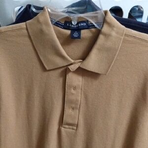 Lands' End Men's Camel Polo Shirt
